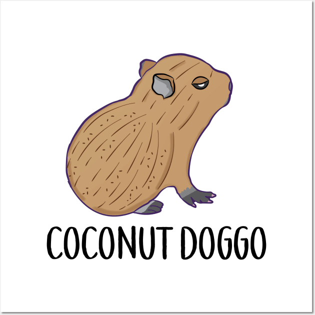 Coconut Doggo Capybara Cute Meme Kawaii Baby Capybara Wall Art by alltheprints